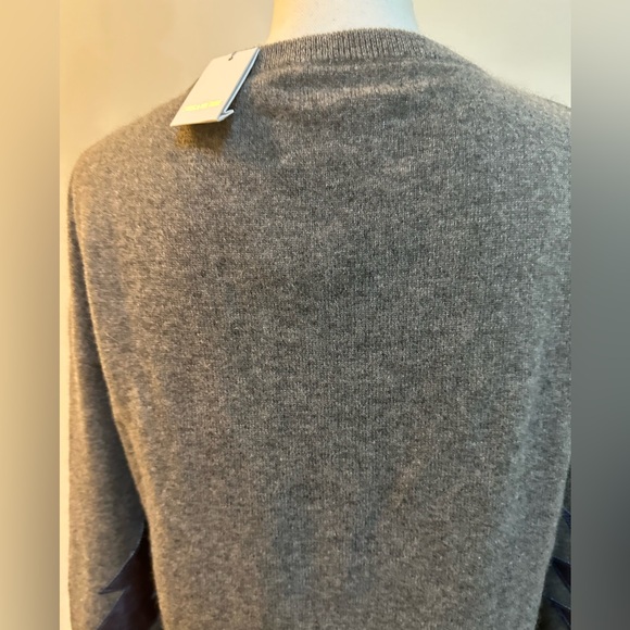 Zadig & Voltaire Cici Patch Cashmere Sweater L NWT Grey Lightening Bolt - Picture 8 of 16